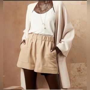NWT Banana Republic serene sweater cardigan open pocket cape oatmeal XS/S